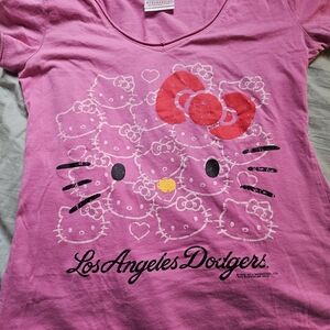 Pink Hello Kitty LA Dodger T-shirt
